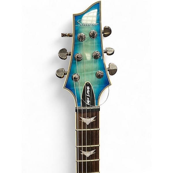 Used Schecter Guitar Research Omen Extreme 6 Blue Solid Body Electric Guitar