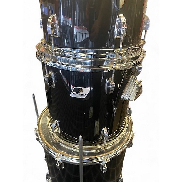 Vintage 1980s Ludwig 4 Piece rockers Black Drum Kit