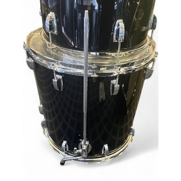 Vintage 1980s Ludwig 4 Piece rockers Black Drum Kit