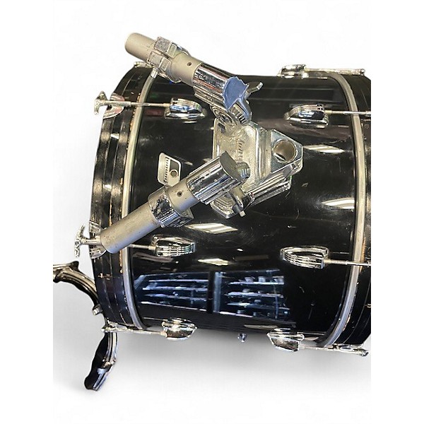 Vintage 1980s Ludwig 4 Piece rockers Black Drum Kit