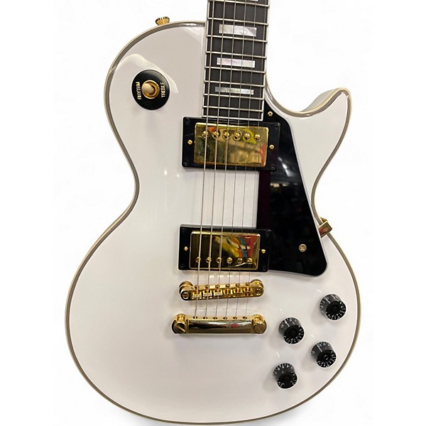 Used Epiphone Inspired by Gibson Custom Les Paul Custom Alpine White Solid Body Electric Guitar