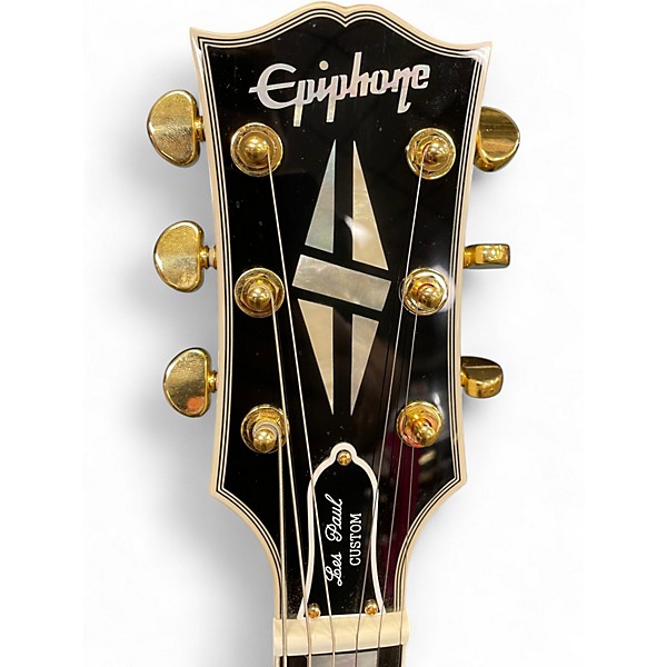 Used Epiphone Inspired by Gibson Custom Les Paul Custom Alpine White Solid Body Electric Guitar