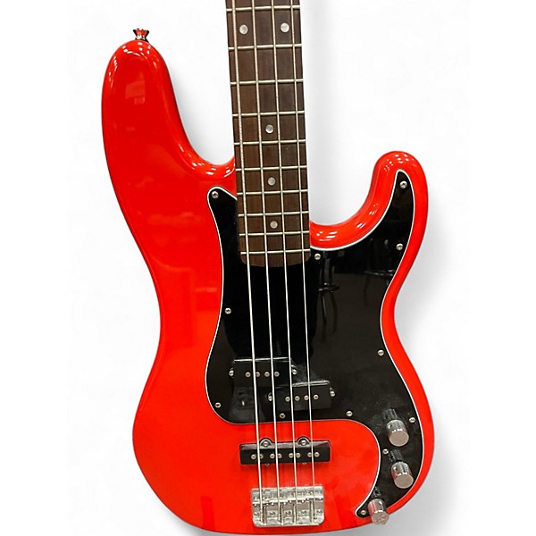 Used Squier Precision Bass Hot Rod Red Electric Bass Guitar