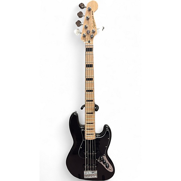 Used Squier Affinity Series Active Jazz Bass V Black Metallic Electric Bass Guitar