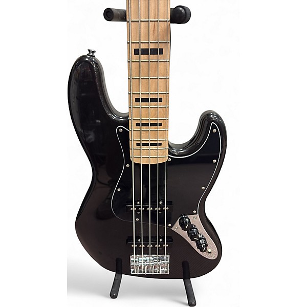 Used Squier Affinity Series Active Jazz Bass V Black Metallic Electric Bass Guitar