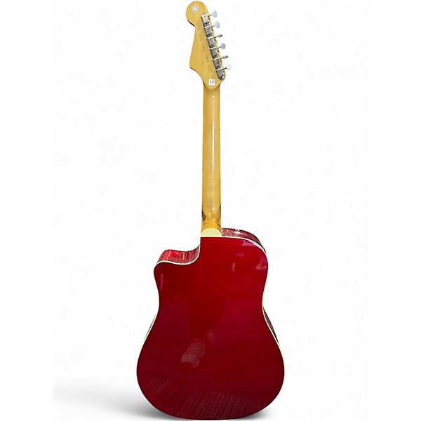 Used Fender Sonoran SCE Candy Apple Red Acoustic Electric Guitar