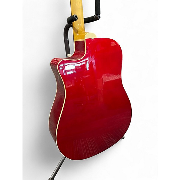 Used Fender Sonoran SCE Candy Apple Red Acoustic Electric Guitar