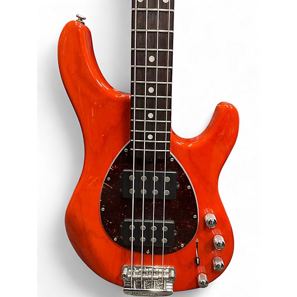 Used Ernie Ball Music Man Sterling HH Trans Orange Electric Bass Guitar