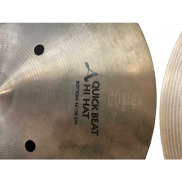Used Zildjian 14in Quick Beat Hi Hat Pair Cymbal