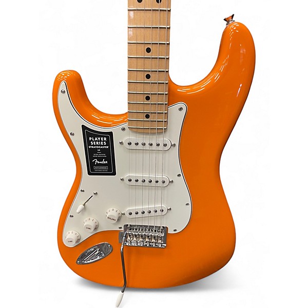 Used Fender Player Stratocaster Left Handed Capri Orange Solid Body Electric Guitar