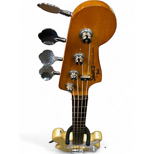 Vintage 1980s Squier Squire II P Bass Frost White Electric Bass Guitar