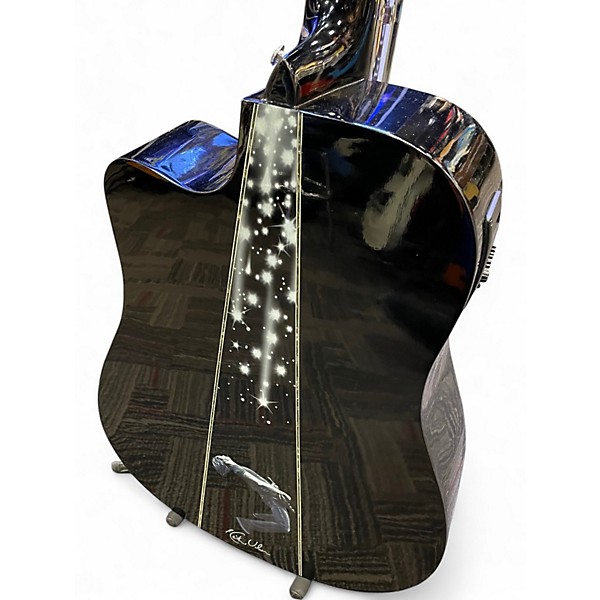 Used Keith Urban NIGHT STAR Black and White Acoustic Guitar