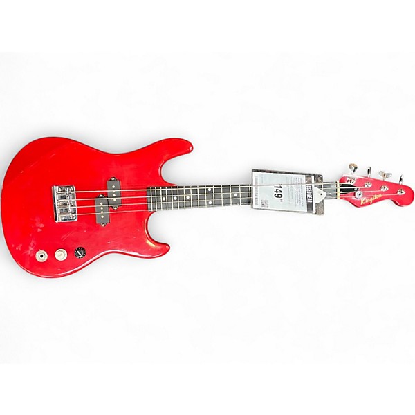 Used Kingston Short Scale Electric Bass Candy Apple Red Electric Bass Guitar
