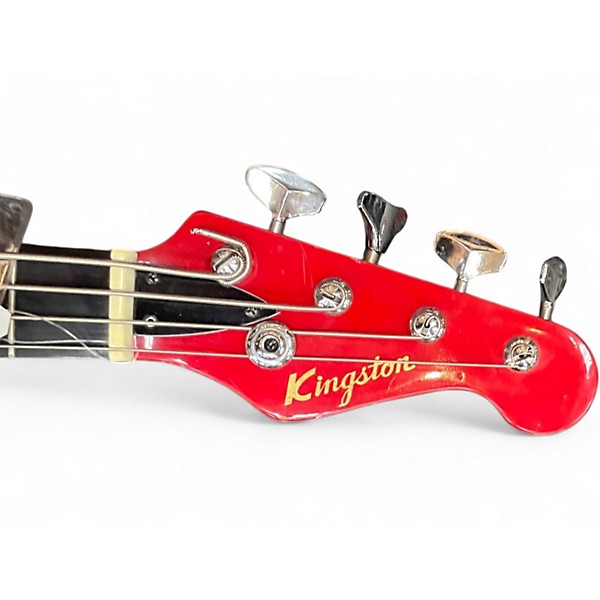 Used Kingston Short Scale Electric Bass Candy Apple Red Electric Bass Guitar