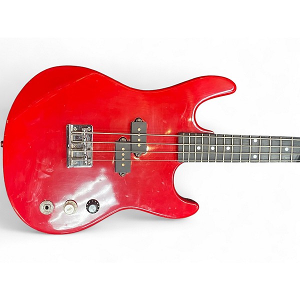 Used Kingston Short Scale Electric Bass Candy Apple Red Electric Bass Guitar