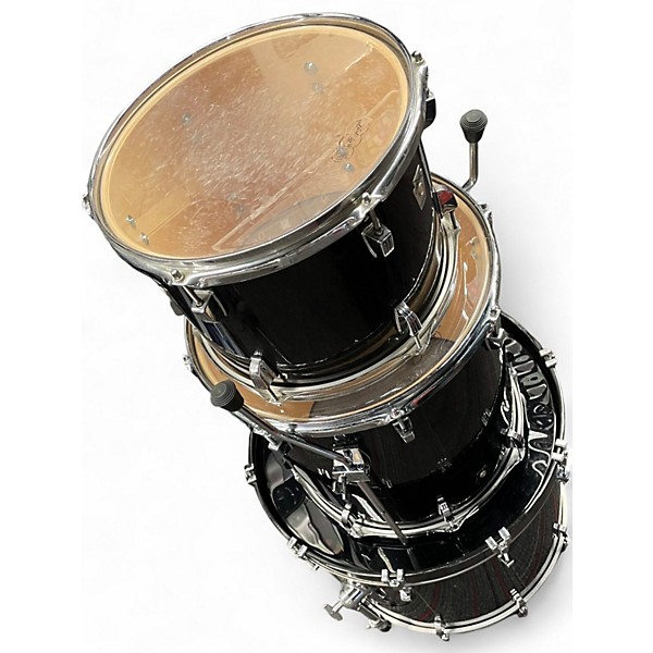 Used Ludwig 3 Piece 3 Piece Shell Pack Black Drum Kit