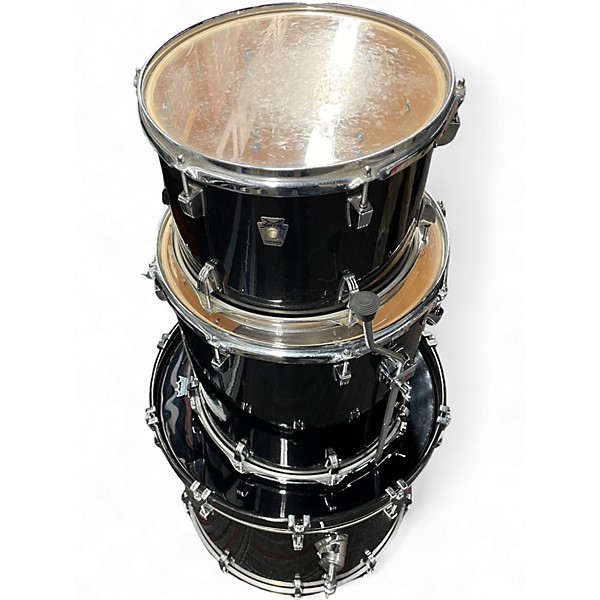 Used Ludwig 3 Piece 3 Piece Shell Pack Black Drum Kit