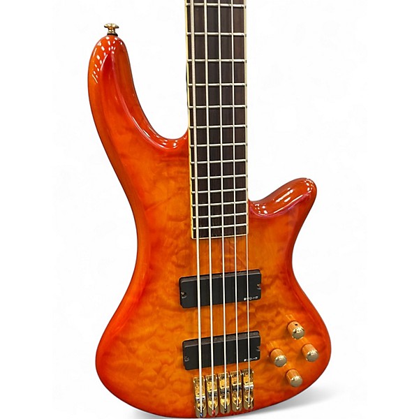 Used Schecter Guitar Research Stiletto Elite 5 String HONEYBURST Electric Bass Guitar