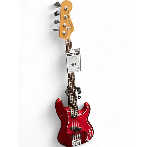 Used Squier Standard Series PJ Candy Apple Red Electric Bass Guitar