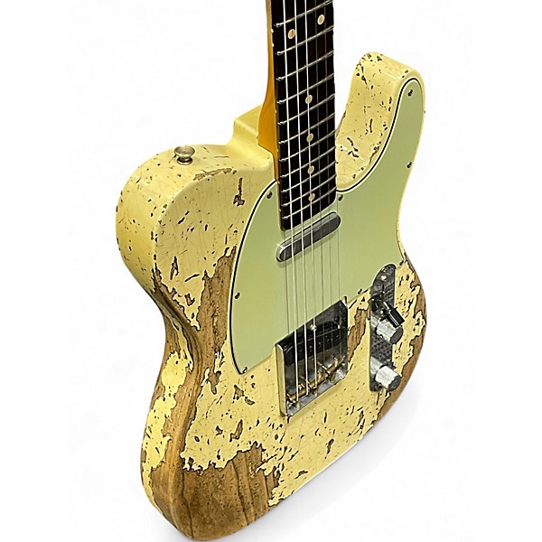 Used 2023 Fender WILDWOOD 10 1959 TELECASTER SUPER RELIC VINTAGE WHITE Solid Body Electric Guitar