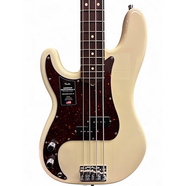 Used Fender American Professional II Precision Bass Olympic White Electric Bass Guitar