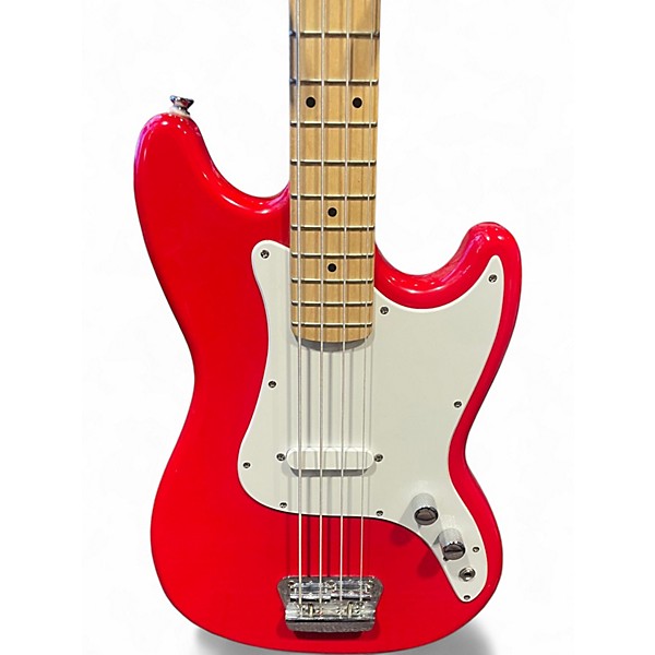 Used Squier Bronco Dakota Red Electric Bass Guitar