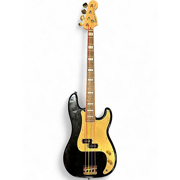 Used Squier 4Oth Anniversary Precision Bass Black Electric Bass Guitar