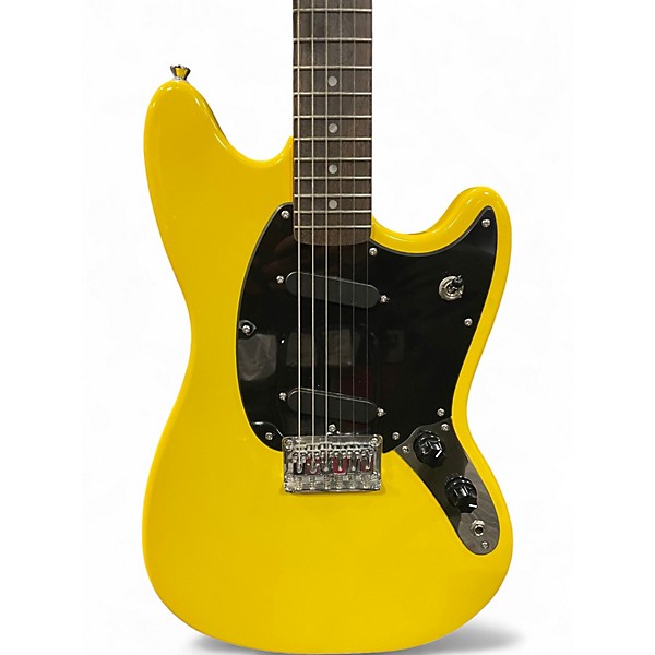 Used Squier Sonic Mustang Graffiti Yellow Solid Body Electric Guitar