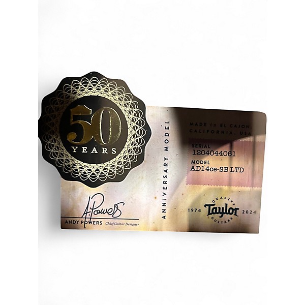 Used 2024 Taylor AD14ce-SB LTD 50th Anniversary Grand Auditorium Tobacco Sunburst Acoustic Electric Guitar