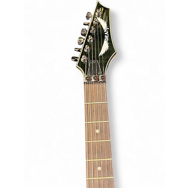 Used Dean Custom 350F Trans Black Solid Body Electric Guitar