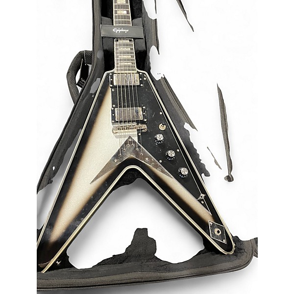 Used Epiphone Brent Hinds Flying V Custom Silverburst Solid Body Electric Guitar