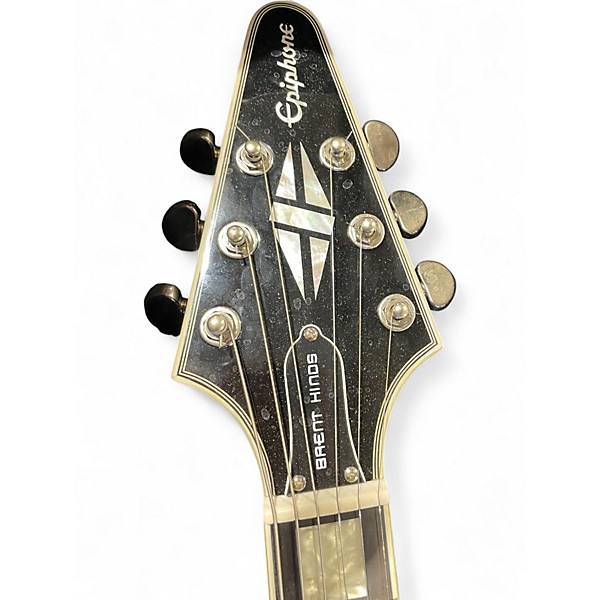 Used Epiphone Brent Hinds Flying V Custom Silverburst Solid Body Electric Guitar