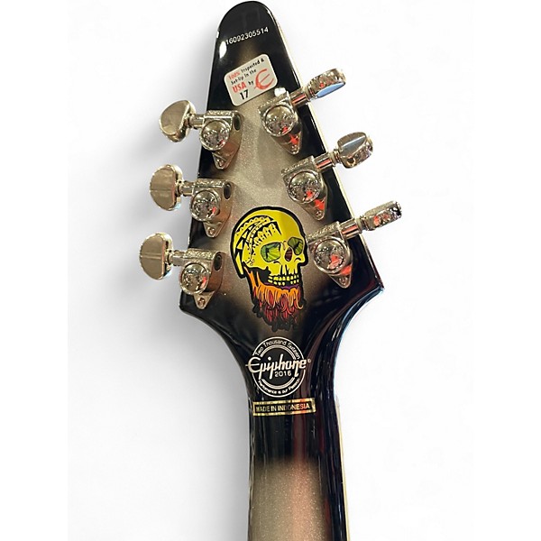 Used Epiphone Brent Hinds Flying V Custom Silverburst Solid Body Electric Guitar