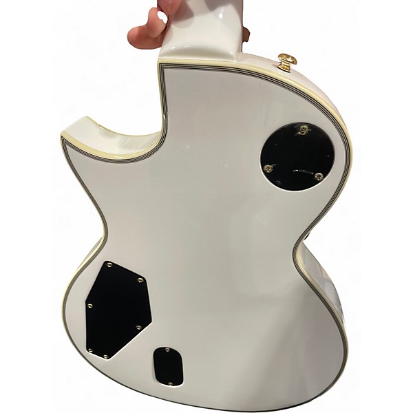 Used ESP LTD EC1000 Deluxe WHITE AND GOLD Solid Body Electric Guitar