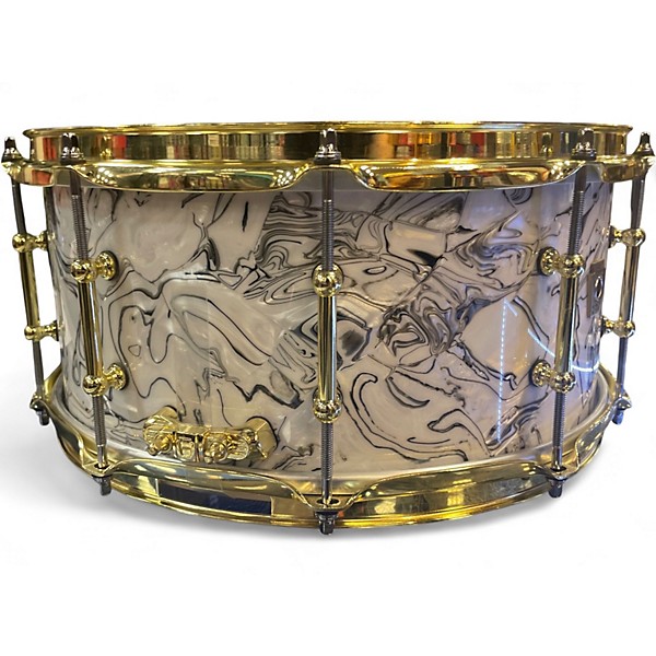 Used Ludwig 14in Classic Maple Snare WHITE ABALONE Drum