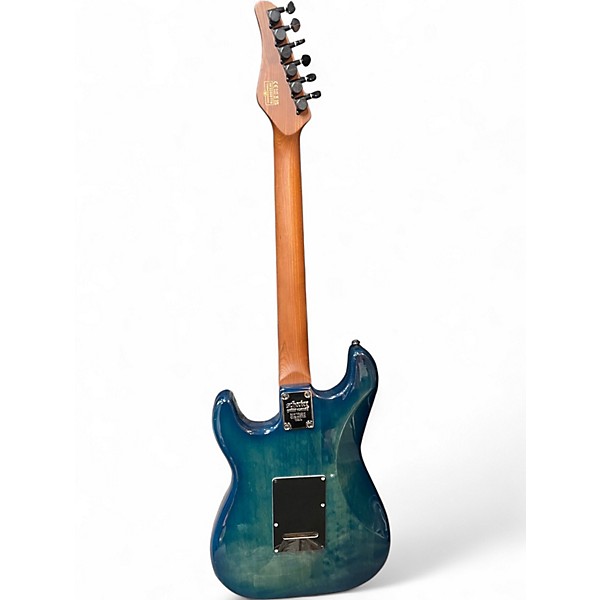 Used Schecter Guitar Research Diamond Series Traditional Pro Trans Blue Solid Body Electric Guitar