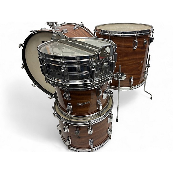 Vintage 1970s Rodgers 5 Piece Koa Kit Brown Drum Kit