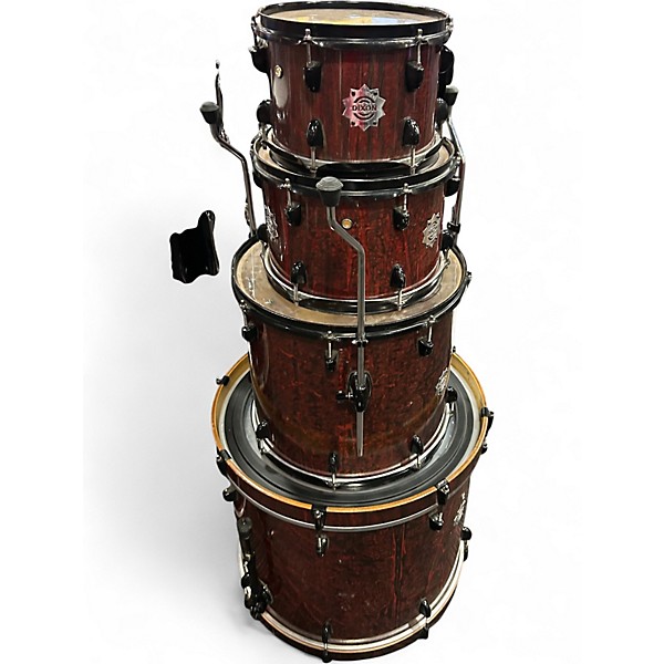 Used Dixon 4 Piece Demon Red Plasma Drum Kit