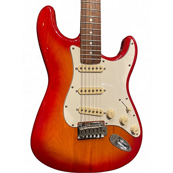 Used Squier Standard Stratocaster Cherry Sunburst Solid Body Electric Guitar