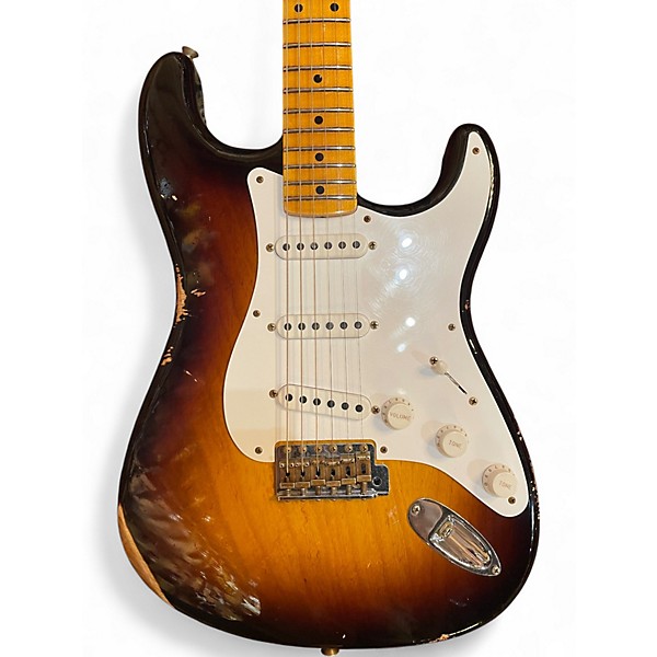 Used 2024 Fender 70TH ANNIVERSARY STRAT 1954 RELIC 2 Color Sunburst Solid Body Electric Guitar