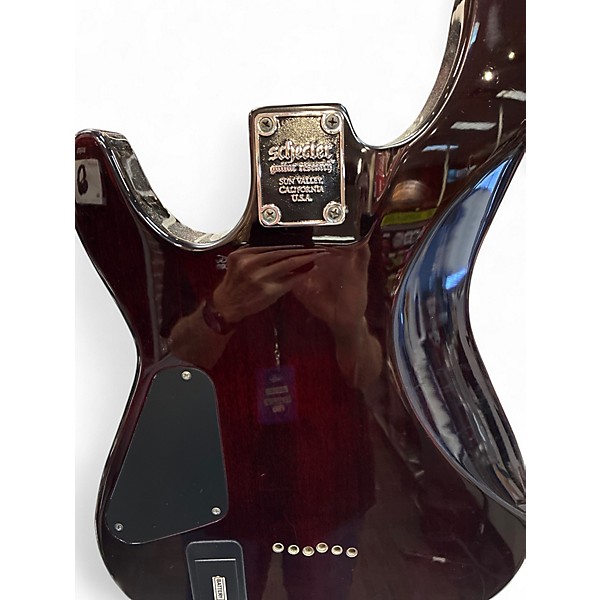 Used Schecter Guitar Research Demon 6 Crimson Red Burst Solid Body Electric Guitar