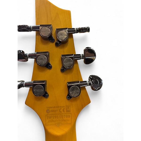 Used Schecter Guitar Research Demon 6 Crimson Red Burst Solid Body Electric Guitar