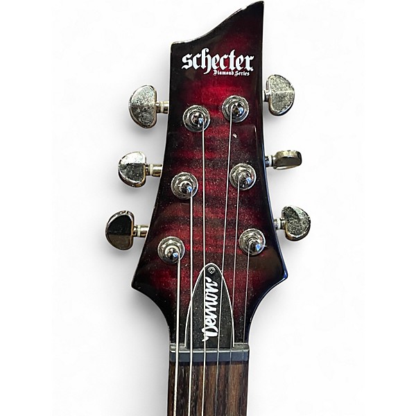 Used Schecter Guitar Research Demon 6 Crimson Burst Solid Body Electric Guitar