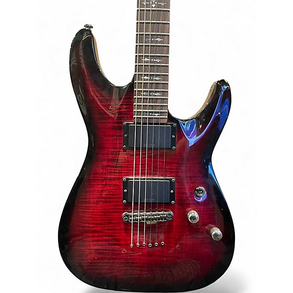 Used Schecter Guitar Research Demon 6 Crimson Burst Solid Body Electric Guitar