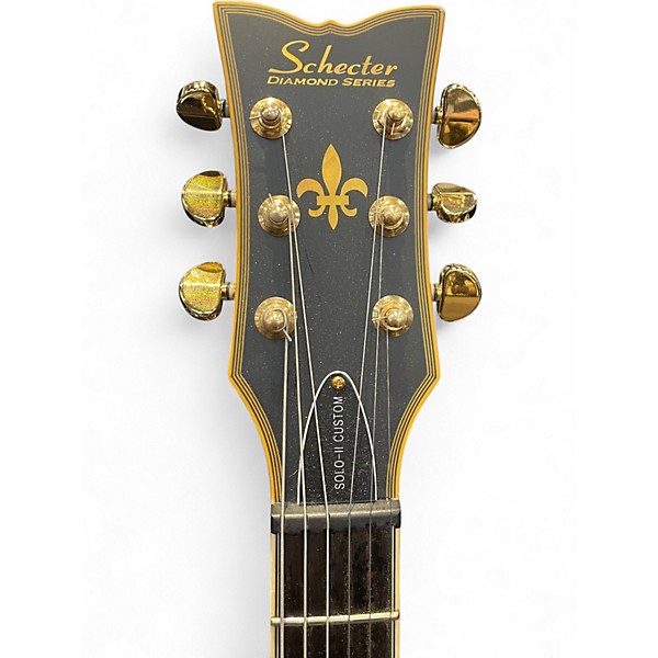 Used Schecter Guitar Research Solo II Custom Black Solid Body Electric Guitar