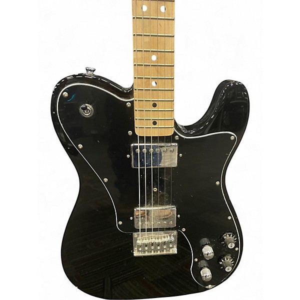 Used Squier Telecaster Custom Black Solid Body Electric Guitar