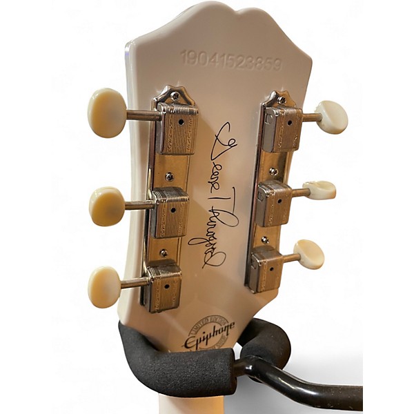 Used Epiphone George Thorogood Signature White Fang ES125 White Hollow Body Electric Guitar