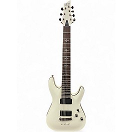 Used Schecter Guitar Research Demon 7 String Vintage White Solid Body Electric Guitar