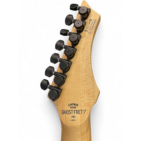 Used Chapman Ghost Fret 7 Pro BLACK FLAMETOP Solid Body Electric Guitar