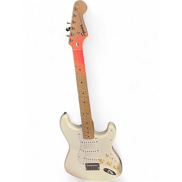 Used Squier Standard Stratocaster White Solid Body Electric Guitar